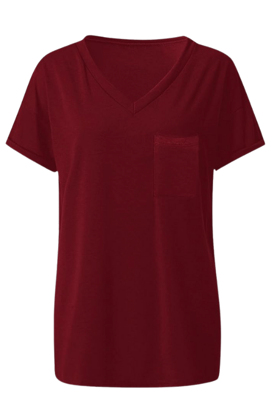 Everyday V-Neck Boyfriend Pocket Tee