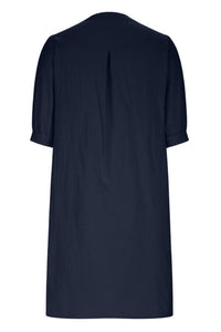 Lantern Sleeve Loose Cotton Linen Pocket Dress