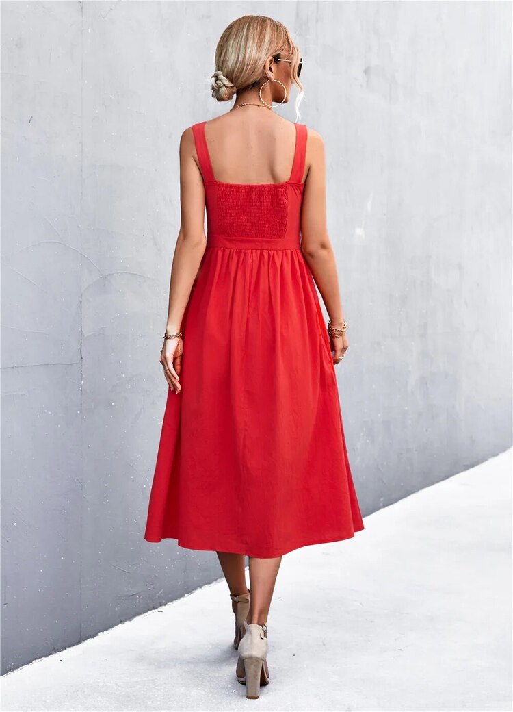 Red Satin Tie-Up Bustier Strappy Midi Dress | Red midi dress, Classy midi  dresses, Midi cocktail dress