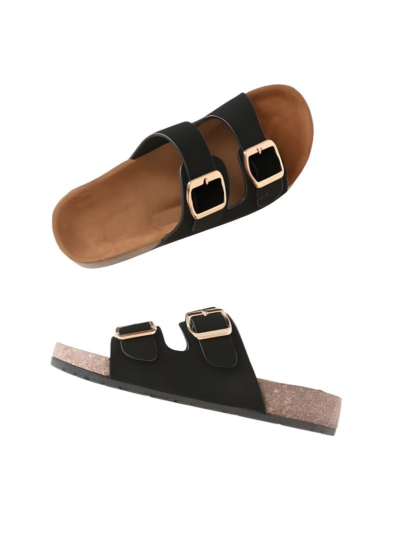 Buckled Slide Sandals