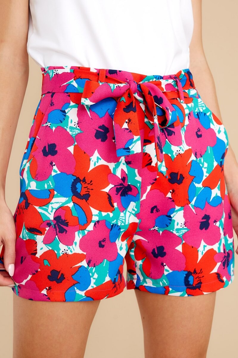 Floral shorts womens hotsell