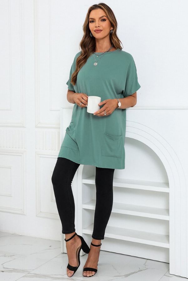 V-Neck Pocket T-Shirt Dress  Dresses for Mature Women – Jolie Vaughan  Mature Women's Online Clothing Boutique