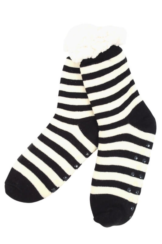 Striped Fleece Lined Plush Socks