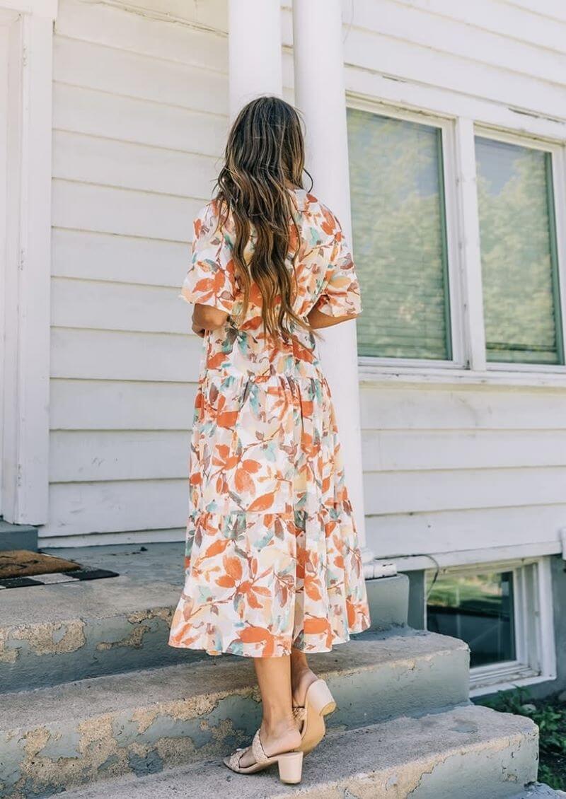 Casual Women S Clothes|floral Print Bohemian Beach Dress - Summer Casual  V-neck Viscose Dress