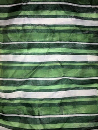 Green White Striped Infinity Scarf