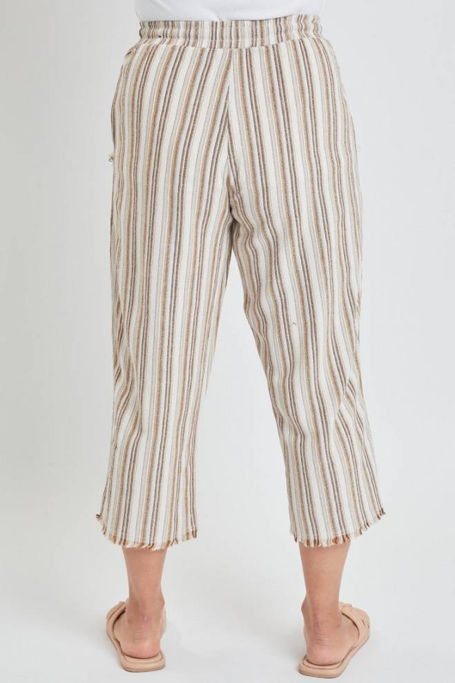 Frayed Striped Culottes