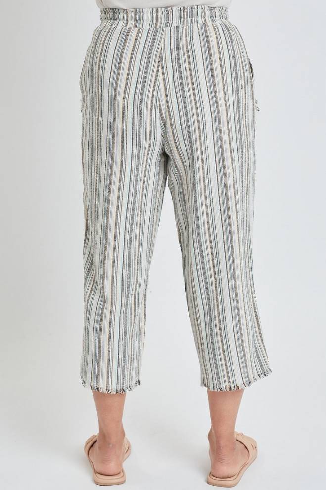 Frayed Striped Culottes