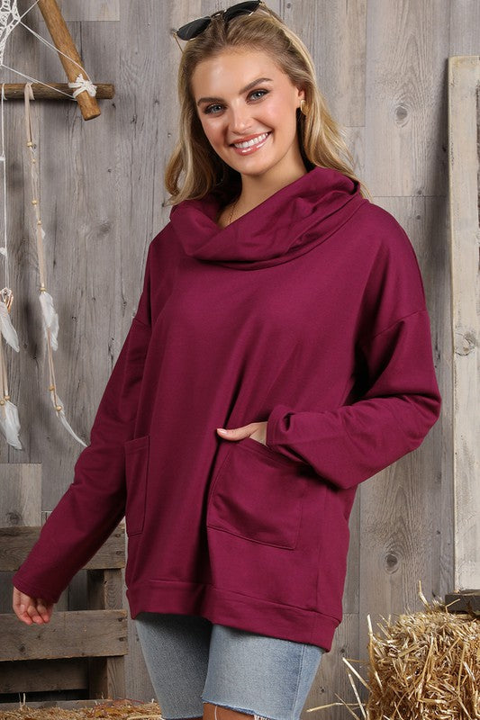 Cowl Neck Tunic with Pockets freeshipping - Mature Women's Clothing Online | Jolie Vaughan Boutique