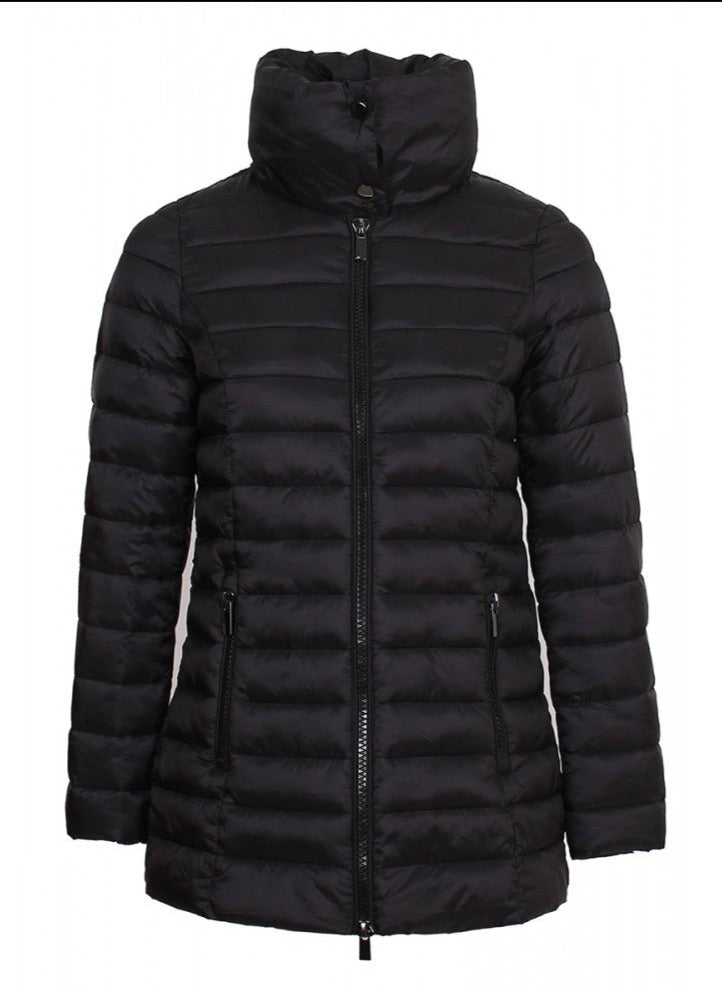 Cowl neck puffer clearance coat