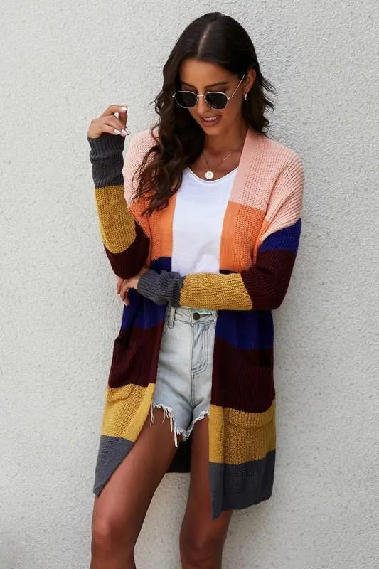 Abigail Colorblock Open Front Knit Cardigan – Jolie Vaughan Boutique