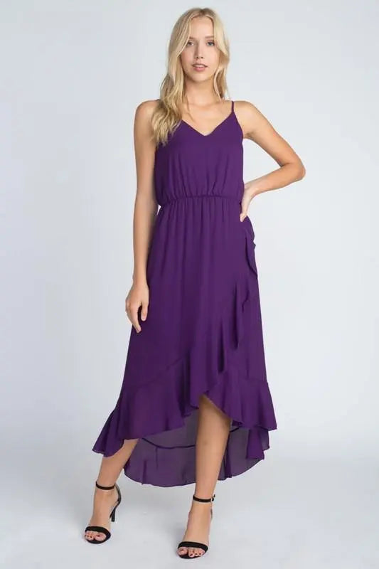 Asymmetrical Hem Dress - Ruffle Hem Dress Jolie Vaughan Boutique Asymmetrical Hem Dress - Ruffle Hem Dress Jolie Vaughan Boutique