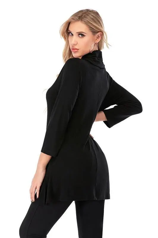 Aubrey Cowl-Neck Pullover Tunic Sweater Jolie Vaughan | Online Clothing Boutique near Baton Rouge, LA