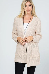 Audrie Loose Knit Classic Open Front Cardigan Jolie Vaughan | Online Clothing Boutique near Baton Rouge, LA