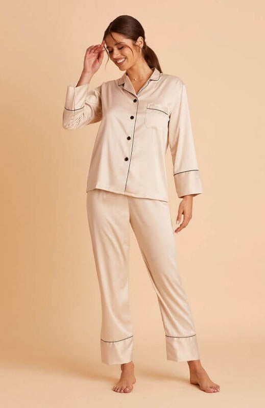 Fashion Breathable Silk Pajamas 100% Silk Shirt and Pants Long