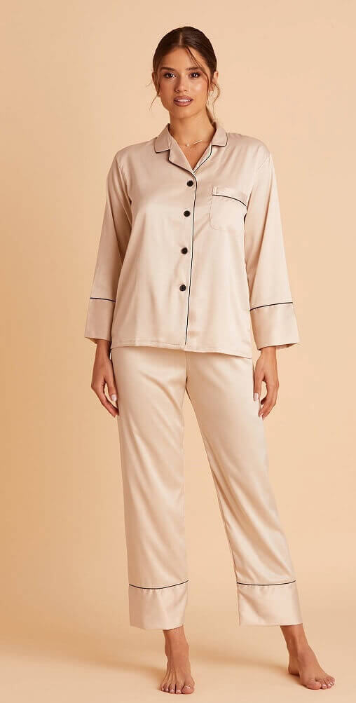 Fashion Breathable Silk Pajamas 100% Silk Shirt and Pants Long