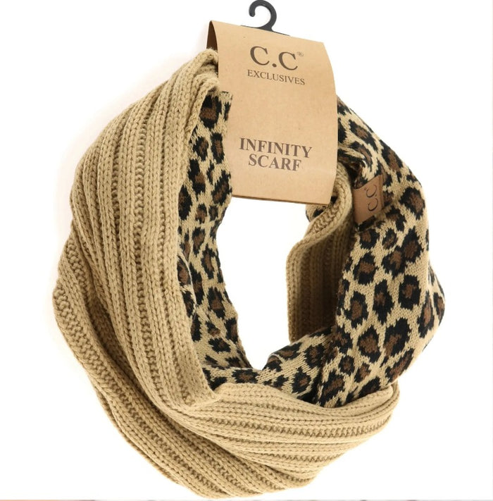 CC Beanie Ribbed Knit Leopard Print Infinity Scarf Jolie Vaughan | Online Clothing Boutique near Baton Rouge, LA
