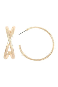 Crisscross Post Hoop Earrings Jolie Vaughan | Online Clothing Boutique near Baton Rouge, LA
