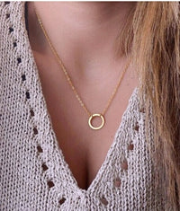 Dainty Geometric Circle Necklace Jolie Vaughan | Online Clothing Boutique near Baton Rouge, LA