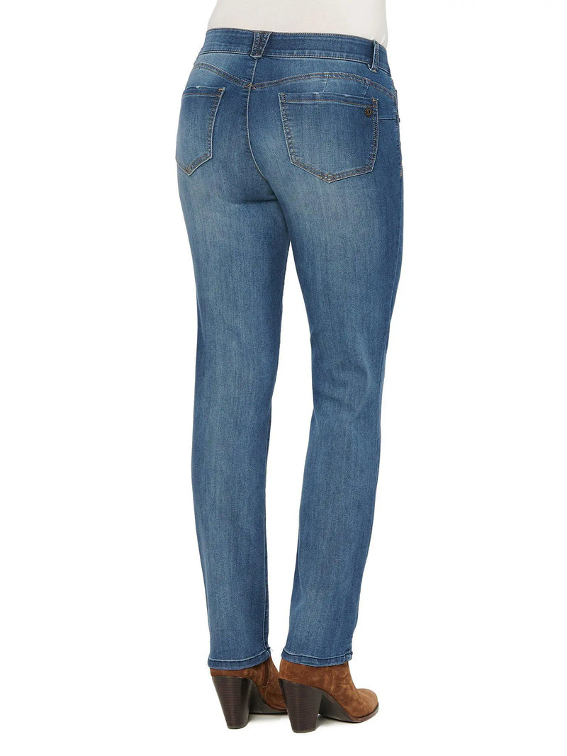 Democracy Stretch Blue Denim Absolution® Straight Leg Jean – Jolie  Vaughan Mature Women's Online Clothing Boutique