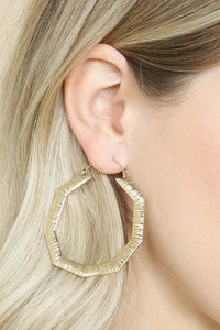 Embellished Octagon Hoop Earrings Jolie Vaughan | Online Clothing Boutique near Baton Rouge, LA jolie j, jolie boutique, womens accessories, womens earring, jewlery afterpay, afterpay