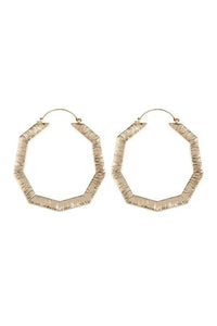 Embellished Octagon Hoop Earrings Jolie Vaughan | Online Clothing Boutique near Baton Rouge, LA jolie j, jolie boutique, womens accessories, womens earring, jewlery afterpay, afterpay