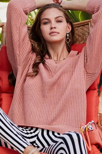 Emily V-Neck Cutout Chunky Knit Sweater Jolie Vaughan | Online Clothing Boutique near Baton Rouge, LA