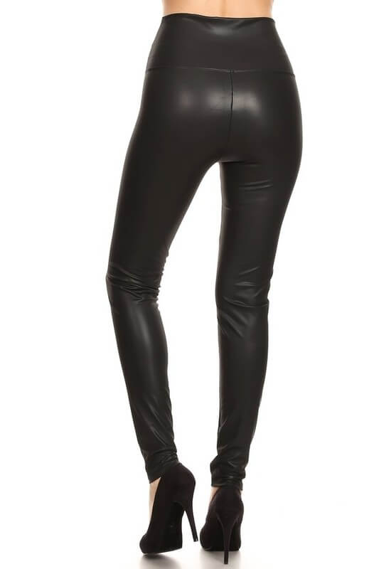 Utopia by HUE Black Faux Leather Leggings Women's XL UT18563 Real Back  Pockets