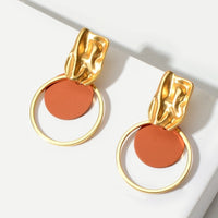 Geo Hammered Dangle Earrings Jolie Vaughan Mature Women's Clothing Online Boutique