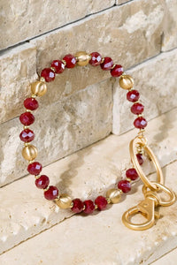 Glass Beaded Beauty Key Ring Bracelet Jolie Vaughan | Online Clothing Boutique near Baton Rouge, LA