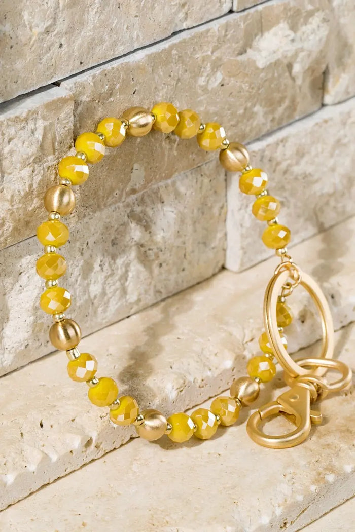 Glass Beaded Beauty Key Ring Bracelet Jolie Vaughan | Online Clothing Boutique near Baton Rouge, LA