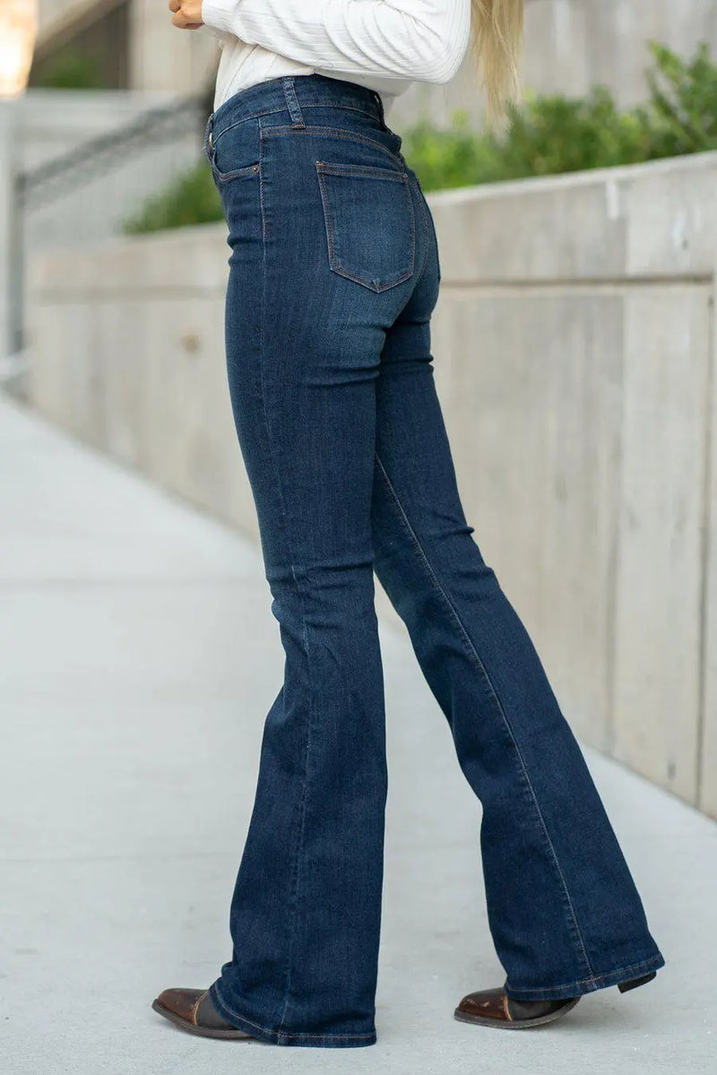 JUST USA High Rise Flare Jeans Jolie Vaughan | Online Clothing Boutique near Baton Rouge, LA