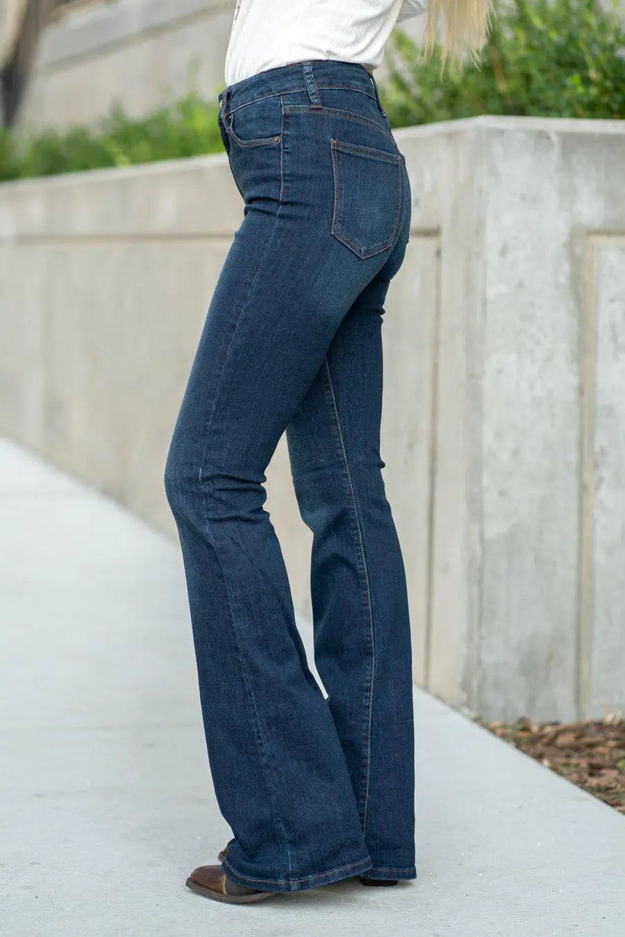 JUST USA High Rise Flare Jeans  Mature Womens Clothing – Jolie