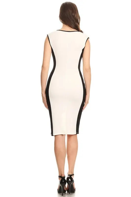 Fashion  White knee length dress, Knee length midi dresses, Tight
