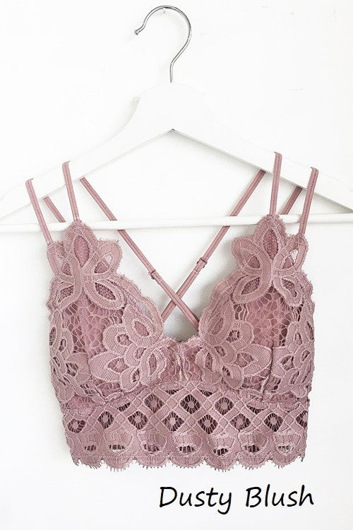 BKEssentials Crochet Lace Bralette - Women's Bandeaus/Bralettes in Rose  Smoke