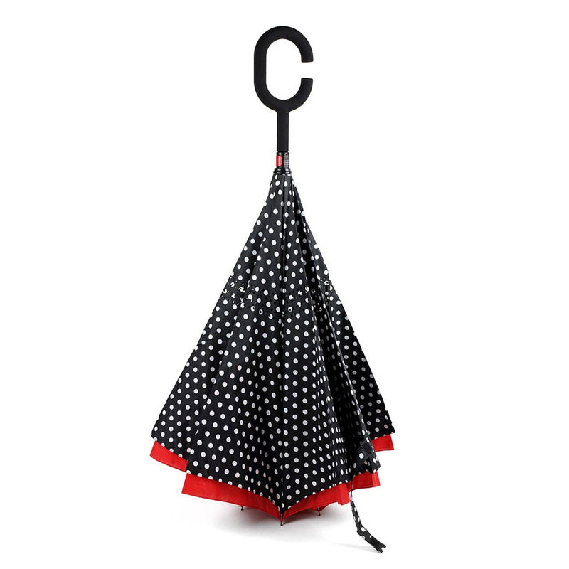 Pink Polka Dot Double Layer Parquet Inverted Umbrella Jolie Vaughan Mature Women's Online Clothing Boutique