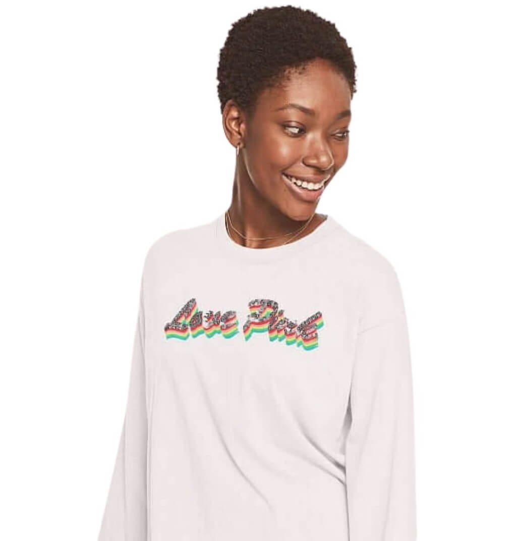 Pink discount rainbow sweatshirt