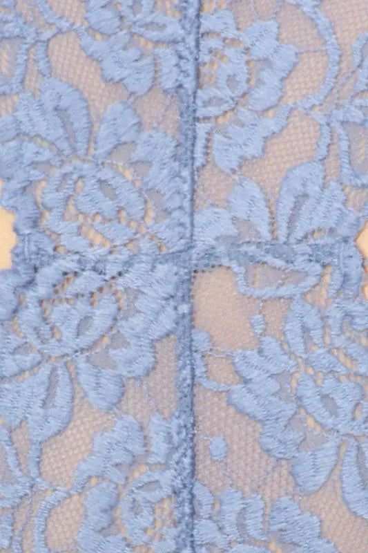 Denim Blue Lace Racerback Lined Bralette – Infinity Lace Boutique