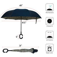 Leopard Parquet Inverted Umbrella Jolie Vaughan Mature Women's Online Clothing Boutique