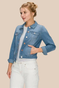 Light Blue Denim Jacket Jolie Vaughan | Online Clothing Boutique near Baton Rouge, LA