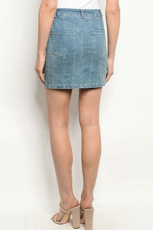 Mandy Denim Mini Skirt Jolie Vaughan | Online Clothing Boutique near Baton Rouge, LA