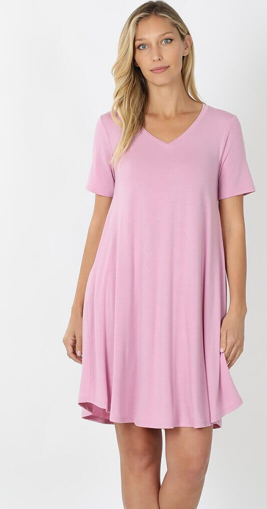 V-Neck Pocket T-Shirt Dress | Dresses for Mature Women – Jolie Vaughan  Boutique