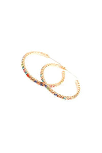 Multicolor Rhinestone Hoop Earrings Jolie Vaughan | Online Clothing Boutique near Baton Rouge, LA