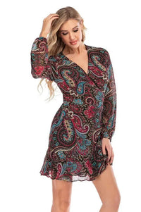 Paisley V-Neck Look-at-Me Wrap Dress Jolie Vaughan | Online Clothing Boutique near Baton Rouge, LA