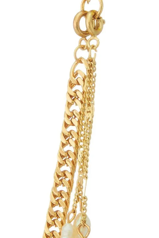 Pearl & Gold Multi-Strand Necklace Jolie Vaughan | Online Clothing Boutique near Baton Rouge, LA