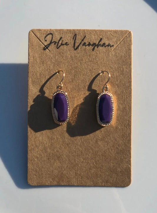Purple Paradise Druzy Dangle Earrings Jolie Vaughan | Online Clothing Boutique near Baton Rouge, LA