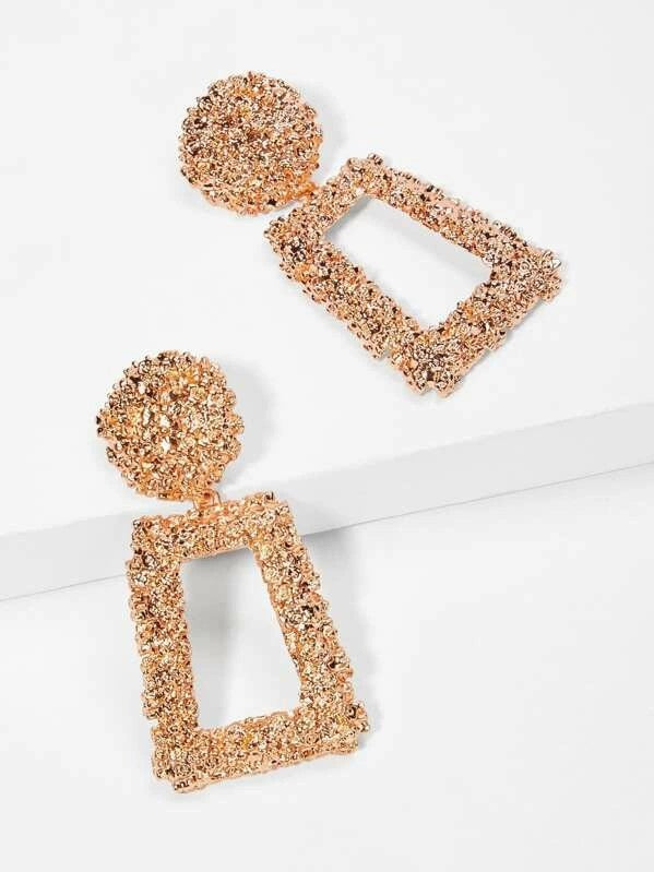 Rectangular Geometric Textured Earrings Jolie Vaughan | Online Clothing Boutique near Baton Rouge, LA