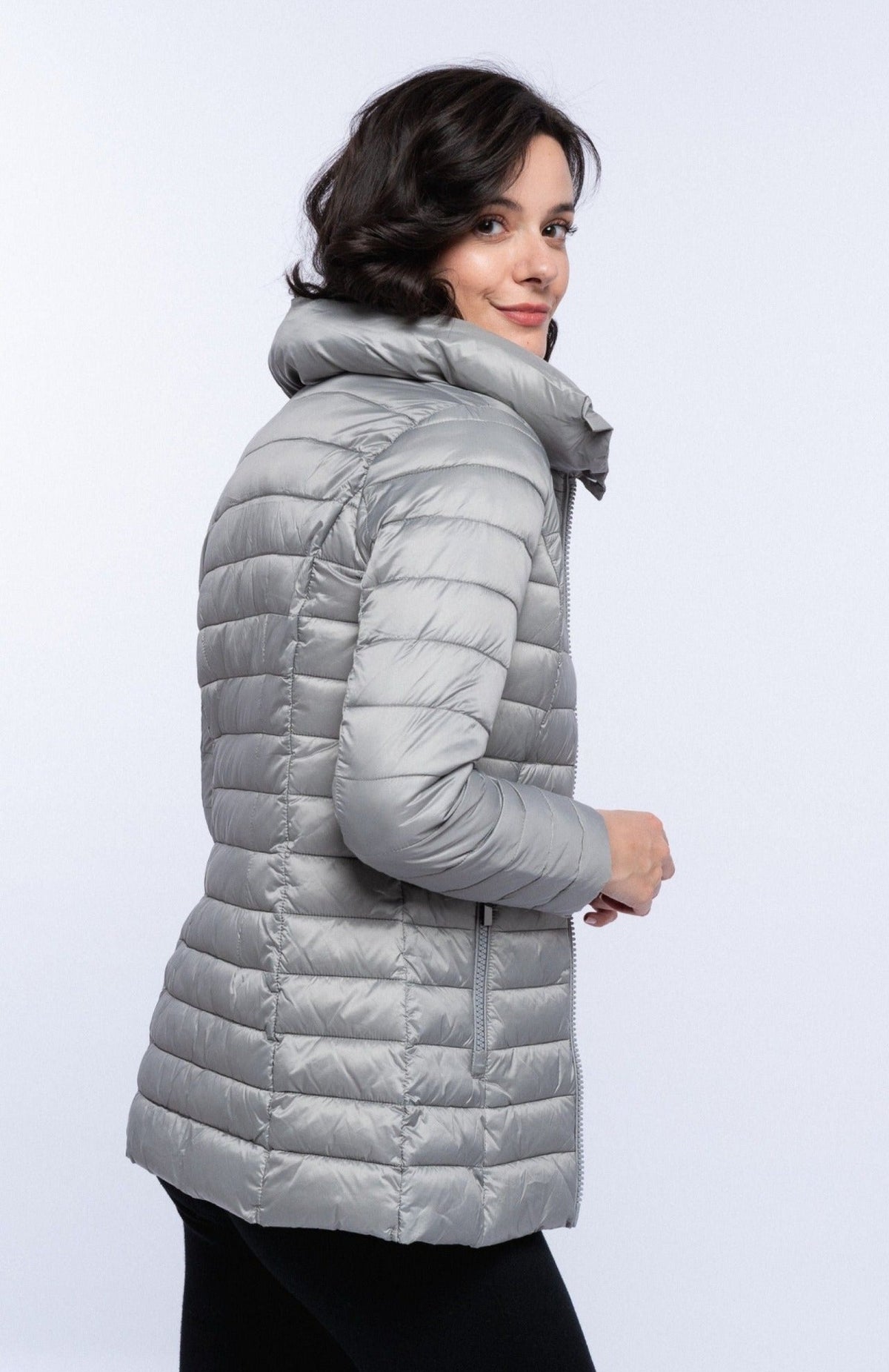 Casaco Cowl Neck Puffer Jacket Coats & Jackets X-Large / Silver