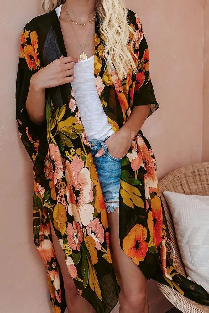 Shady Beach Oversize Floral Print Kimono Jolie Vaughan | Online Clothing Boutique near Baton Rouge, LA