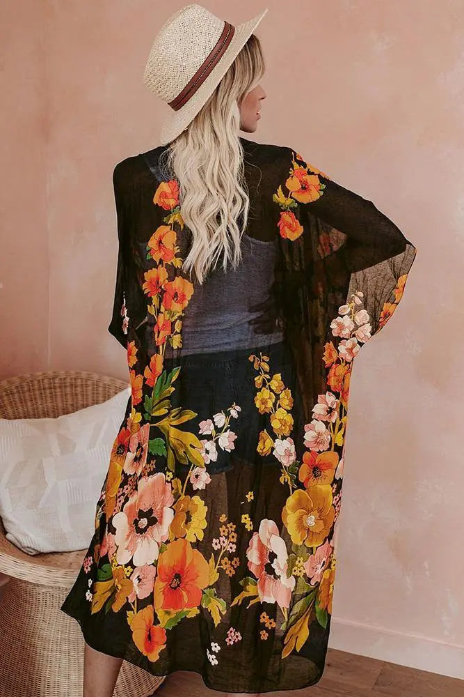 Shady Beach Oversize Floral Print Kimono Jolie Vaughan | Online Clothing Boutique near Baton Rouge, LA