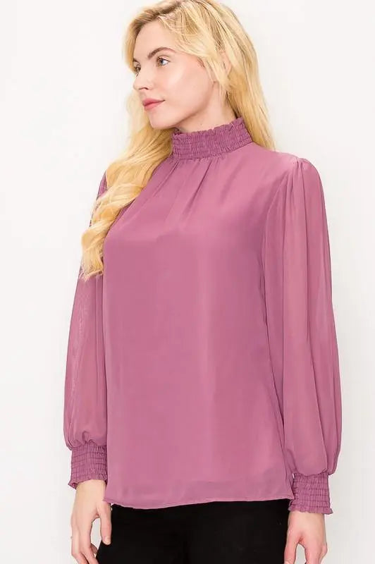 Sloan Puff Sleeve Turtleneck Blouse Jolie Vaughan | Online Clothing Boutique near Baton Rouge, LA